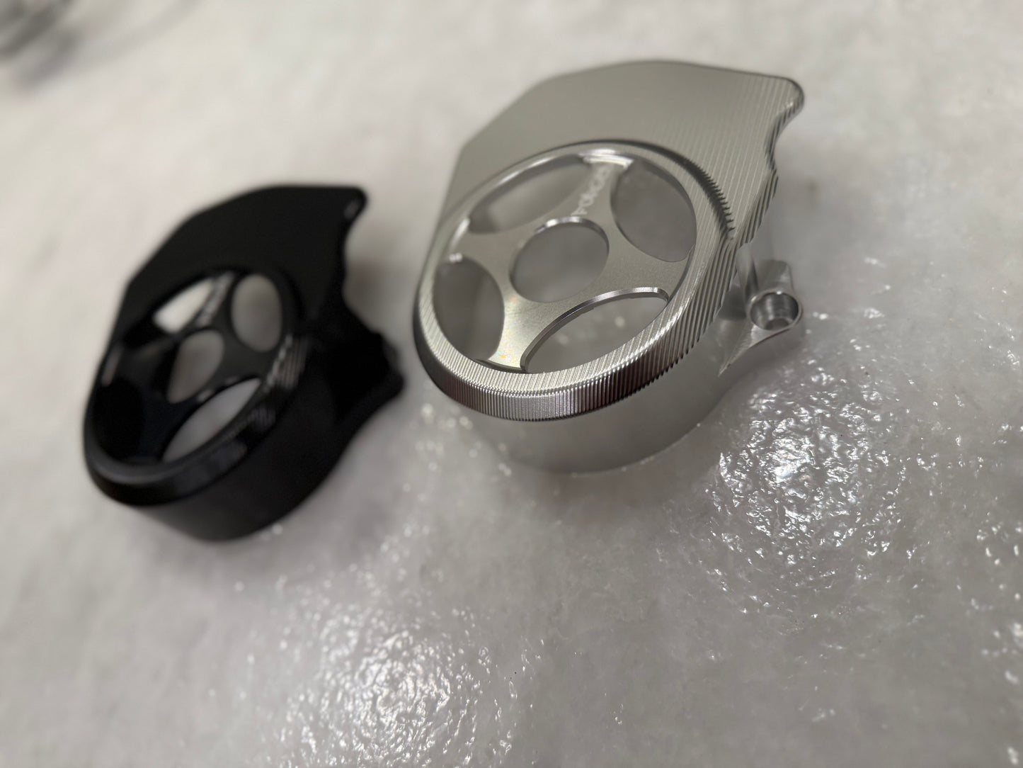 Surron Ultra Bee Metal Motor Cover | CNC Upgrade Replacement (Black & Chrome)